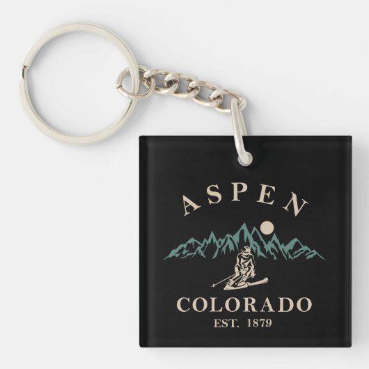 Aspen Colorado ski Sleutelhanger (voorkant)