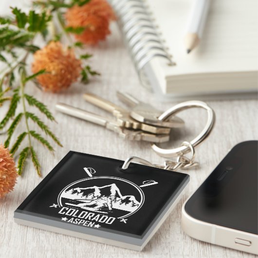 Aspen Colorado ski Sleutelhanger (Voorkant Rechts)