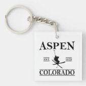 Aspen Colorado ski Sleutelhanger (voorkant)