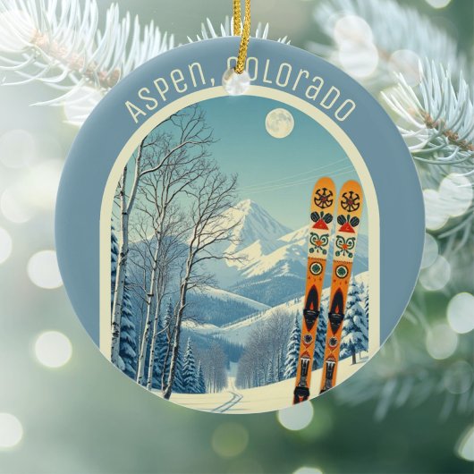 Aspen Colorado ski-souvenir Keramisch Ornament