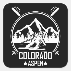 Aspen Colorado ski Vierkante Sticker