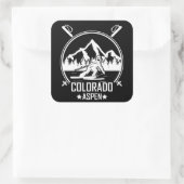 Aspen Colorado ski Vierkante Sticker (Tas)