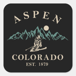 Aspen Colorado ski Vierkante Sticker