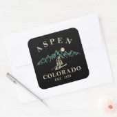 Aspen Colorado ski Vierkante Sticker (Envelop)