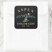 Aspen Colorado ski Vierkante Sticker (Tas)