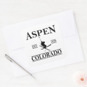 Aspen Colorado ski Vierkante Sticker (Envelop)