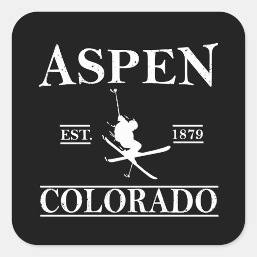 Aspen Colorado ski Vierkante Sticker (Voorkant)