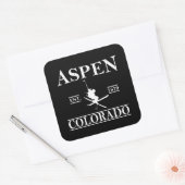 Aspen Colorado ski Vierkante Sticker (Envelop)