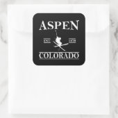 Aspen Colorado ski Vierkante Sticker (Tas)