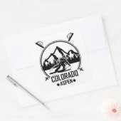 Aspen Colorado ski Vierkante Sticker (Envelop)
