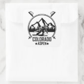 Aspen Colorado ski Vierkante Sticker (Tas)