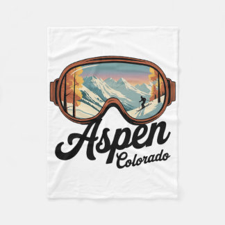 Aspen Colorado Skibril - Retro Skiën Souvenir Fleece Deken