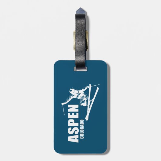 Aspen Colorado Skier Bagagelabel (Achterkant verticaal)