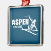 Aspen Colorado Skier Metalen Ornament (Links)