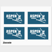 Aspen Colorado Skier Rechthoekige Sticker (Vel)