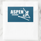 Aspen Colorado Skier Rechthoekige Sticker (Tas)