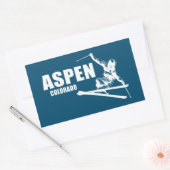Aspen Colorado Skier Rechthoekige Sticker (Envelop)
