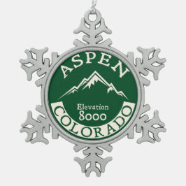 Aspen Colorado Skiing Ski Snowboarding Tin Sneeuwvlok Ornament