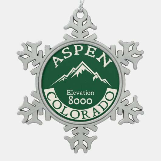Aspen Colorado Skiing Ski Snowboarding Tin Sneeuwvlok Ornament (Voorkant)