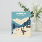 Aspen, Colorado Skiing Slopes Travel  Briefkaart (Staand voorkant)