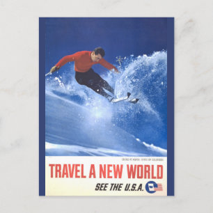 Aspen Colorado Skiing Travel Briefkaart