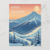 Aspen Colorado Skivakantie Modern Briefkaart (Voorkant)