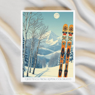 Aspen Colorado Skivakantie Retro Briefkaart