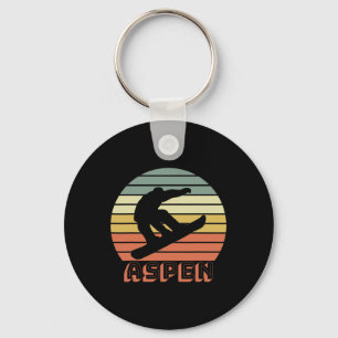 Aspen Colorado Snowboard Retro Sunset 1 Sleutelhanger