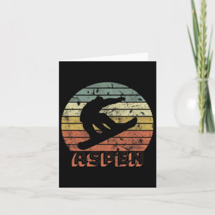 Aspen Colorado Snowboard Retro Sunset Kaart