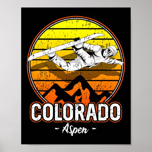 Aspen Colorado Snowboarden Poster (Voorkant)