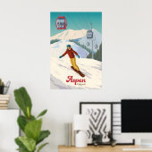 Aspen Colorado Snowboarden Reisposter Poster (Thuiskantoor)
