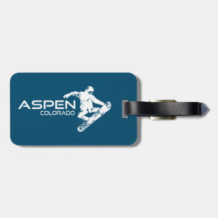 Aspen Colorado Snowboarder Bagagelabel