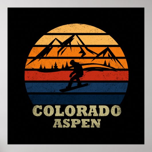 Aspen Colorado  snowboarder Poster (Voorkant)