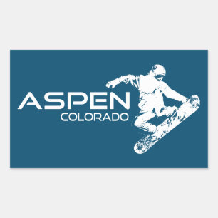 Aspen Colorado Snowboarder Rechthoekige Sticker