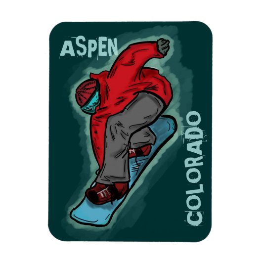 Aspen Colorado snowboarder rechthoekmagnet Magneet (Verticaal)