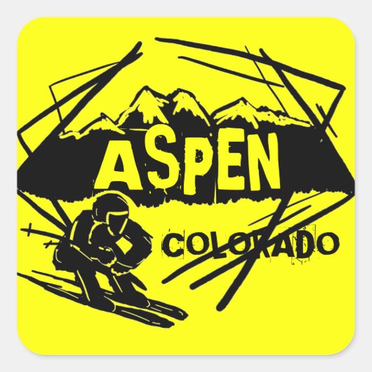Aspen Colorado-stickers Vierkante Sticker (Voorkant)