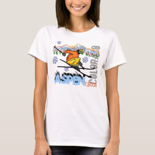 Aspen Colorado t-shirt op skilifhoogte