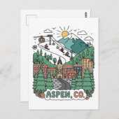Aspen Colorado Travel Briefkaart (Voorkant / Achterkant)