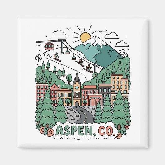 Aspen Colorado Travel Magneet (Voorkant)