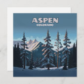 Aspen Colorado Trees Snow Mountains Retro (Voorkant / Achterkant)