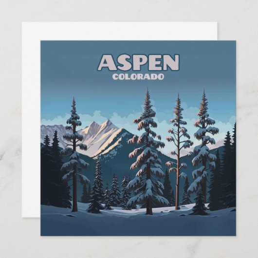 Aspen Colorado Trees Snow Mountains Retro (Voorkant / Achterkant)