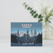 Aspen Colorado Trees Snow Mountains Retro Briefkaart (Staand voorkant)