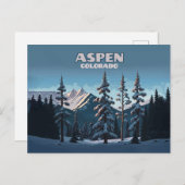 Aspen Colorado Trees Snow Mountains Retro Briefkaart (Voorkant / Achterkant)