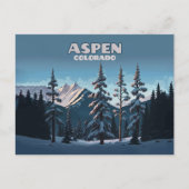 Aspen Colorado Trees Snow Mountains Retro Briefkaart (Voorkant)