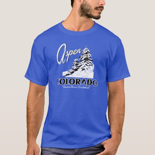 Aspen Colorado USA Retro Design T-shirt (Voorkant)
