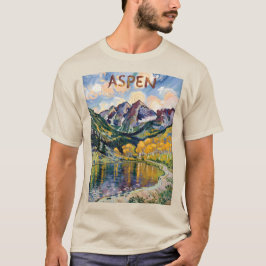 Aspen Colorado Van Gogh stijl berglandschap T-shirt