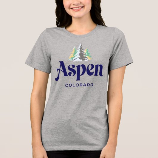 Aspen Colorado Verenigde Staten Tri-Blend Shirt (Voorkant)
