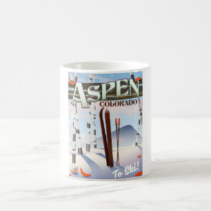 Aspen Colorado vintage stijl ski poster. Koffiemok