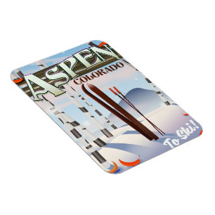Aspen Colorado vintage stijl ski poster. Magneet