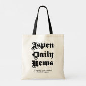 Aspen Daily News Canvas Canvas tas met zwart handv (Achterkant)